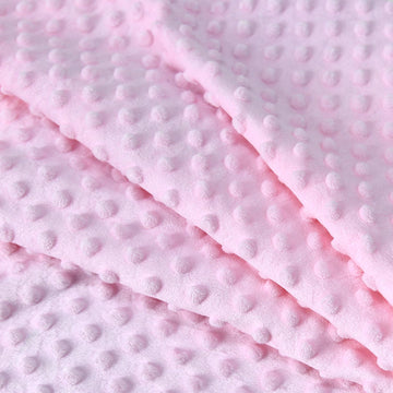 Pink Minky Dot Fabric, by The Yard, 36"x59"