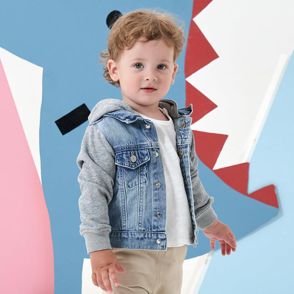 Boy Denim Jacket Toddlers Hooded Jean Coat