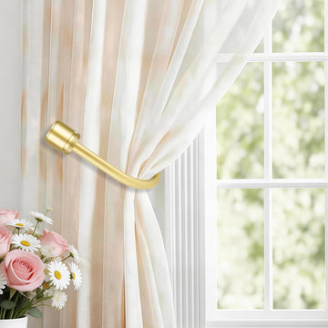 Curtain Holdbacks 2 Pack for Windows, Gold(1 Pair/2 Pack), Large