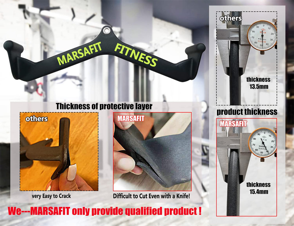 Gym Fitness Rowing T-bar V-bar Pulley Cable Machine Attachments, Bicep Curl Tricep Lat pulldown Bar Back