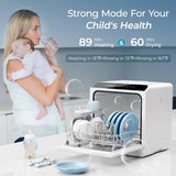 Countertop Dishwasher Portable with 6 Programs, 5L Built-in Water Tank for Apartments & RV, 167℉ High-Temp