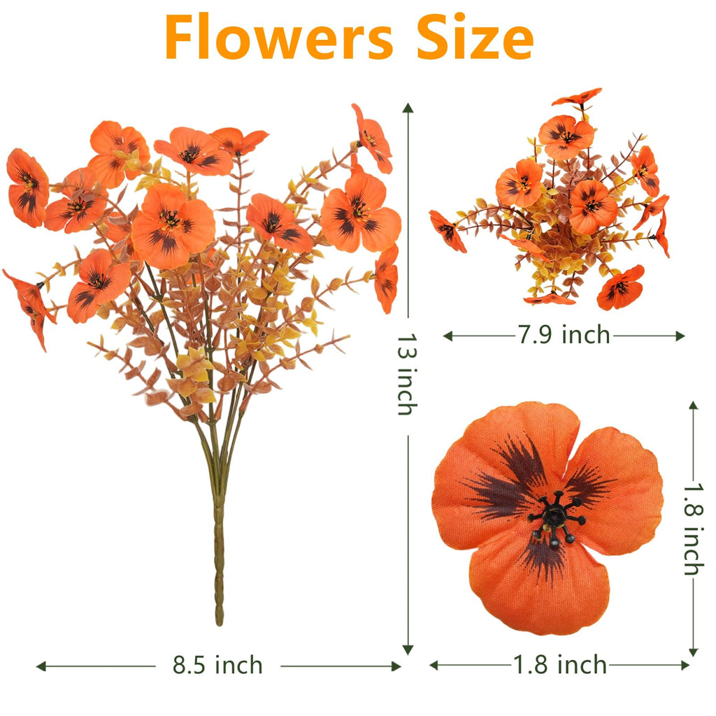 2 Set Artificial Fall Hanging Flower Baskets for Outdoor Autumn Decor