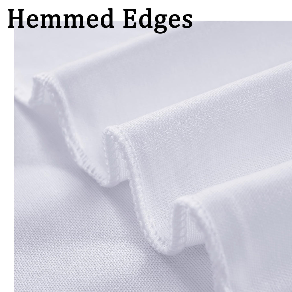 10x10 ft Wrinkle Free White Backdrop Curtains for Parties, Polyester Photo Backdrop Drapes 2 Panels 5x10ft for