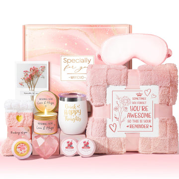 Christmas Birthday Gifts for Women, Self Care Get Well Soon Gift Baskets for Women, Rose Relaxing Spa Gifts Care