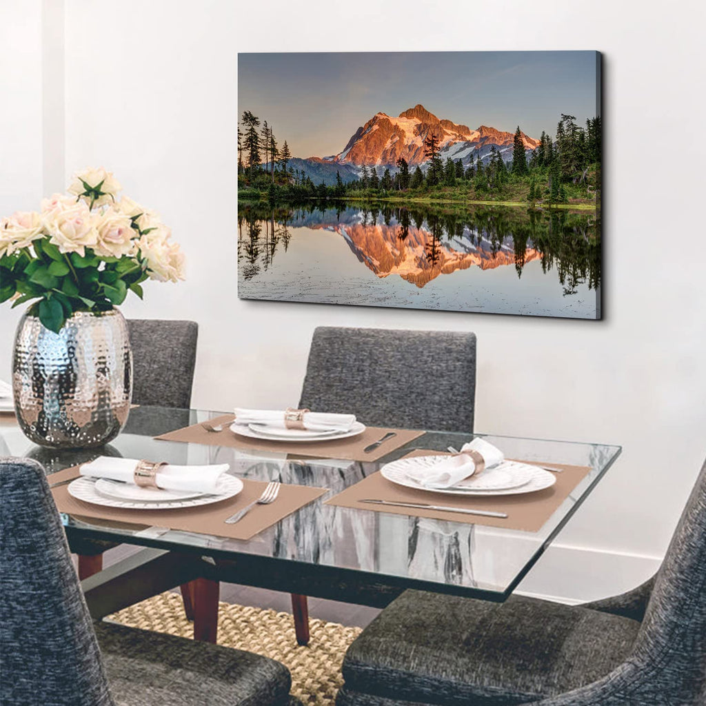 Nature Mountain Scenery Canvas Wall Art Home Decorations Mount Baker Washington Landscape Picture Wall Decor Sunset
