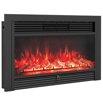 36" Electric Fireplace Insert, Wall Recessed/Mounted, Freestanding Fireplace with Remote Control, 3 Color Adjustable
