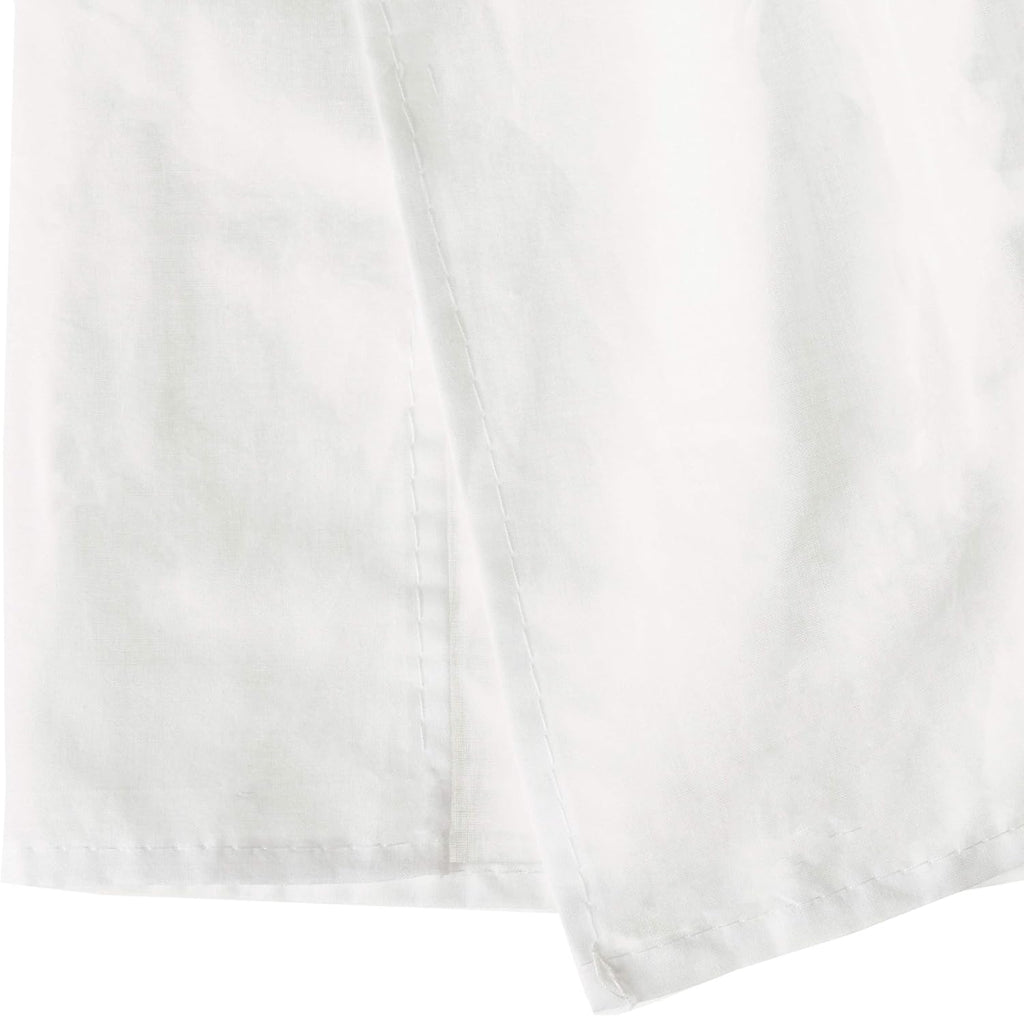 Voile Bed Skirt, Lined, White, Queen 18-inch L