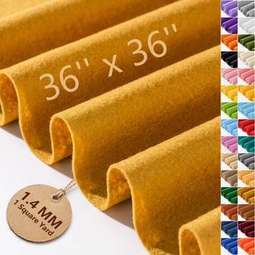 Antique Gold Soft Felt Sheet 36'' X 36'', 1.4mm Felt Fabric Sheet for Craft