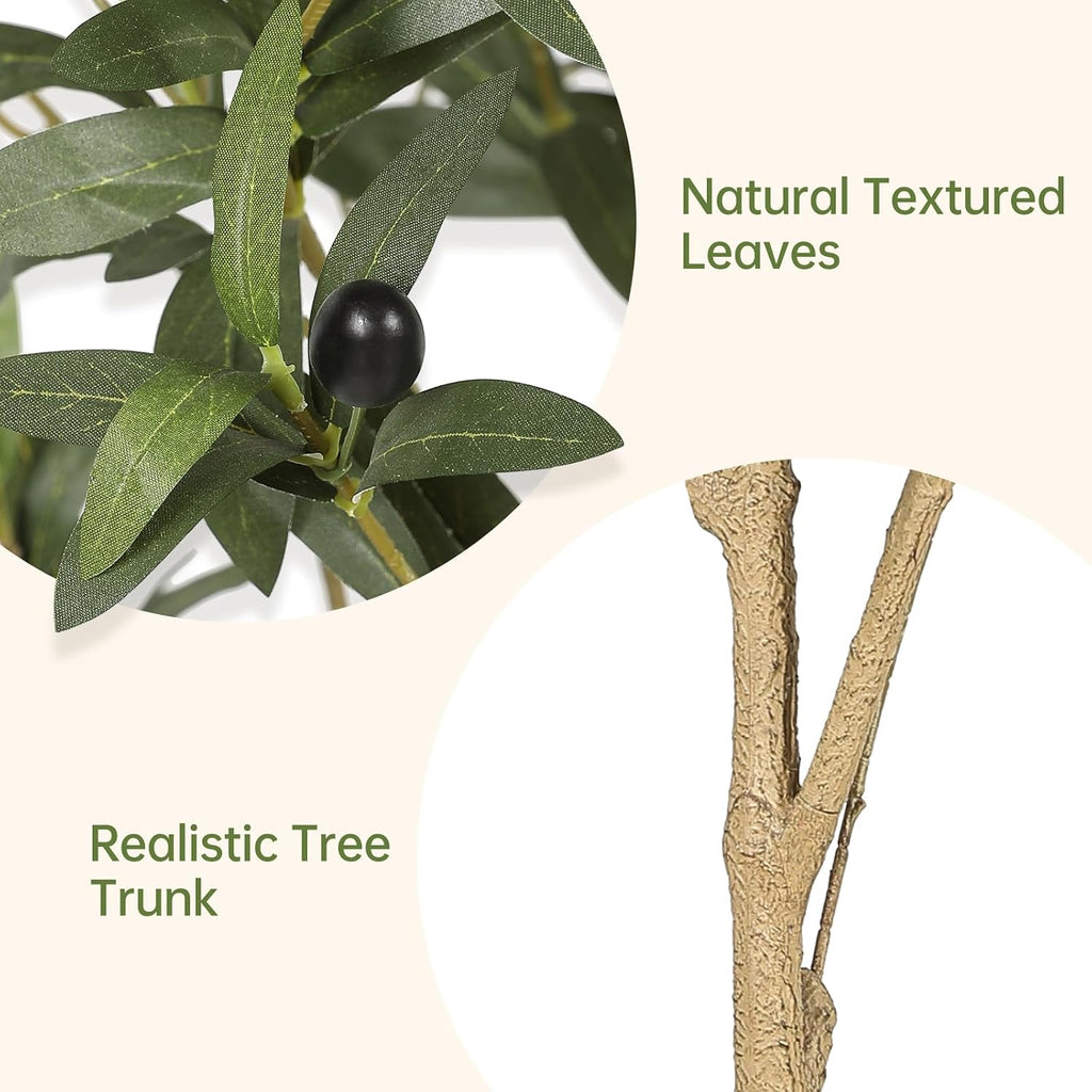 6FT Artificial Olive Tree Indoor with Realistic Appearance