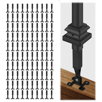 Angle Adjustable Connectors for 1/2" Staircase Hollow Square Balusters -100 Pack