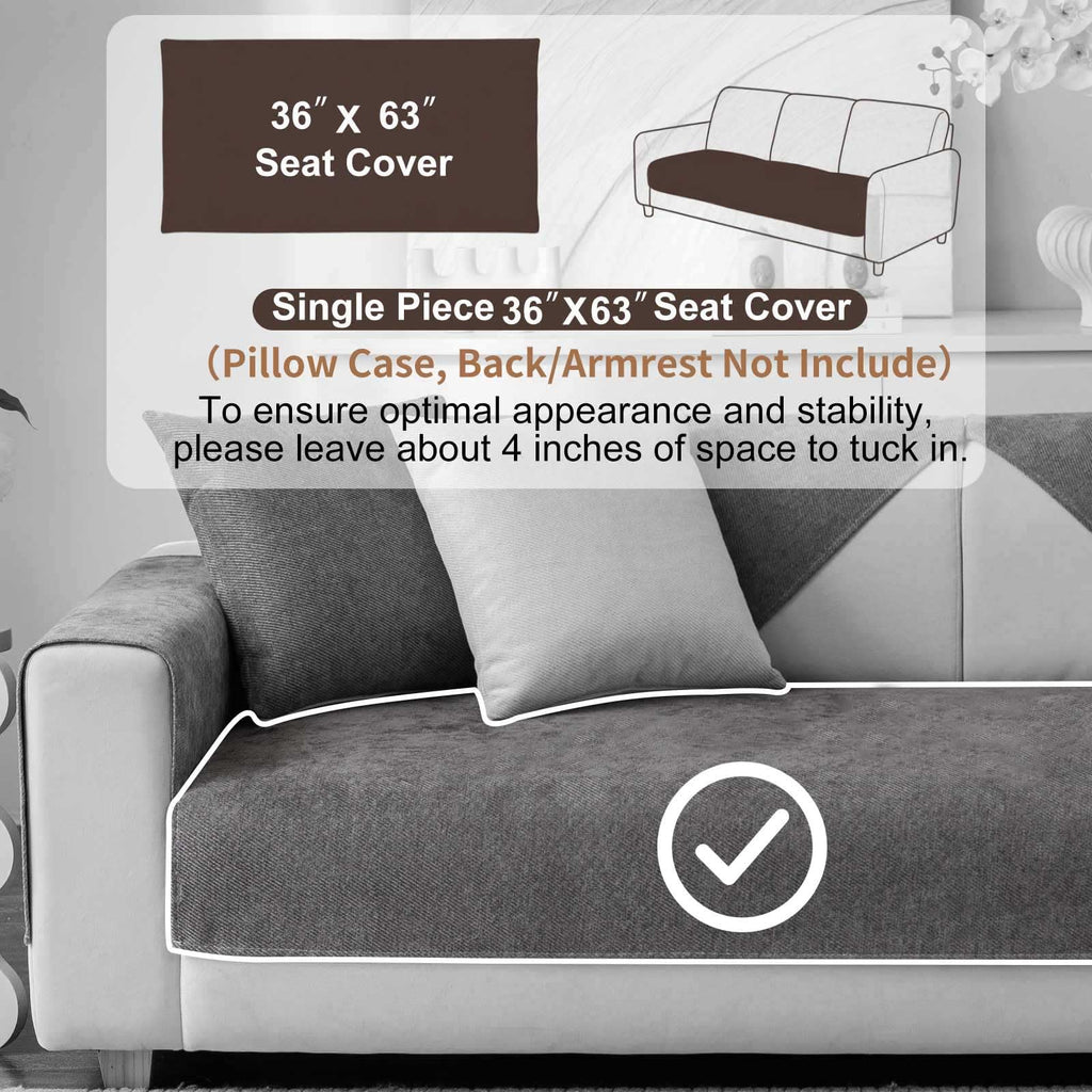 Soft Plush Couch Cover Washable, Non Slip Pluffy Sectional Sofa Covers for 3 Cushion Couch Sofa L Sharped Sofa