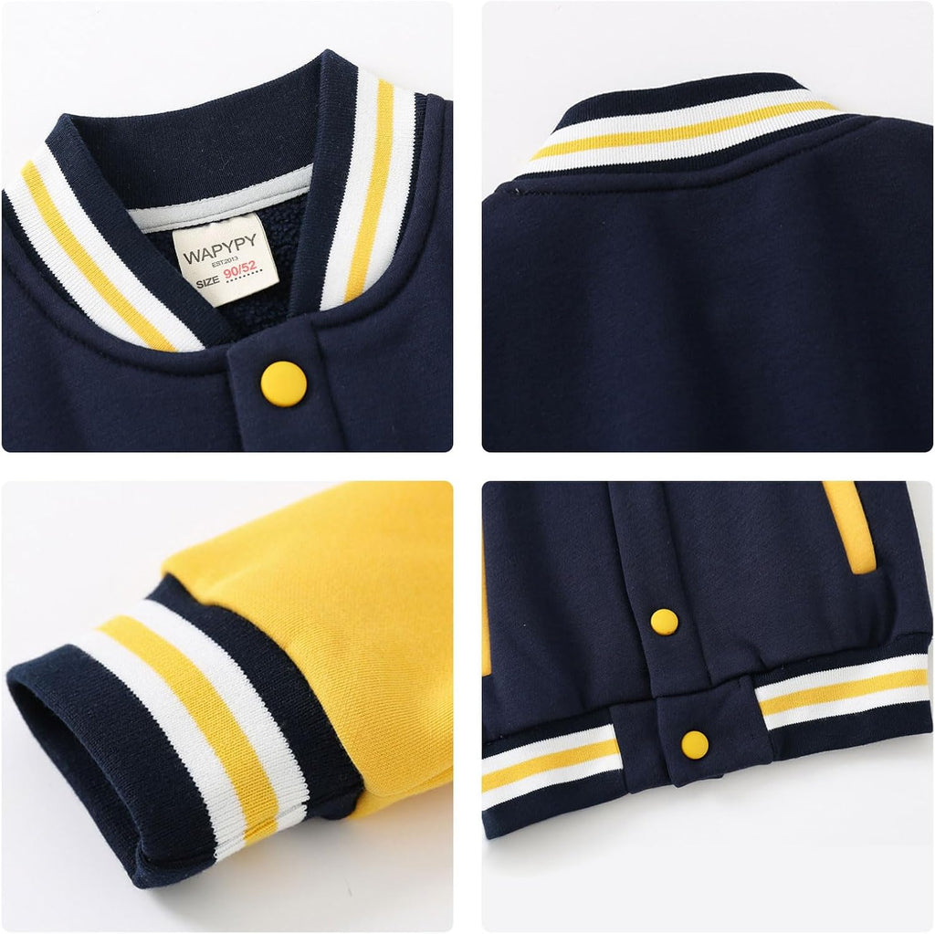 Boys Varsity Letterman Jacket Baseball Bomber Coat
