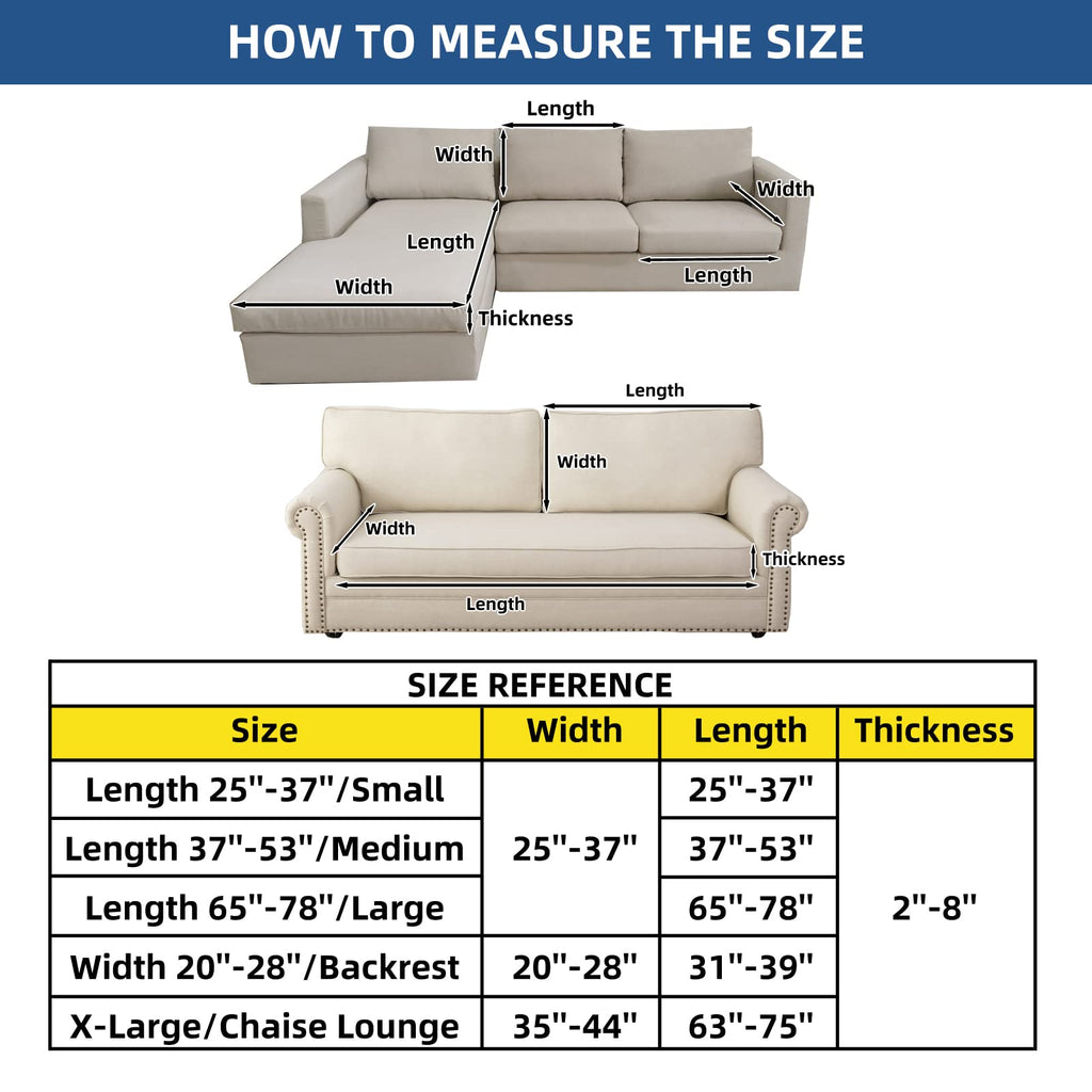 Sectional Couch Covers Chaise Cushion Cover for Sofa L Shape Chaise Lounge Magic Stretch 3 Cushion Couch Slipcover