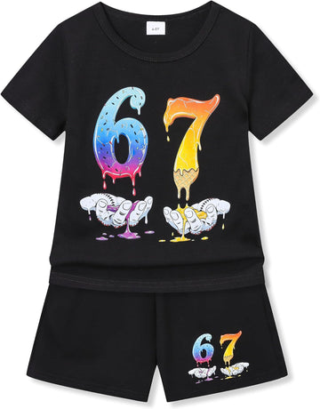Toddler Boy Clothes Summer Outfit 2 Pieces Set Graphic T-Shirt Top + Shorts Clothing Set, Years
