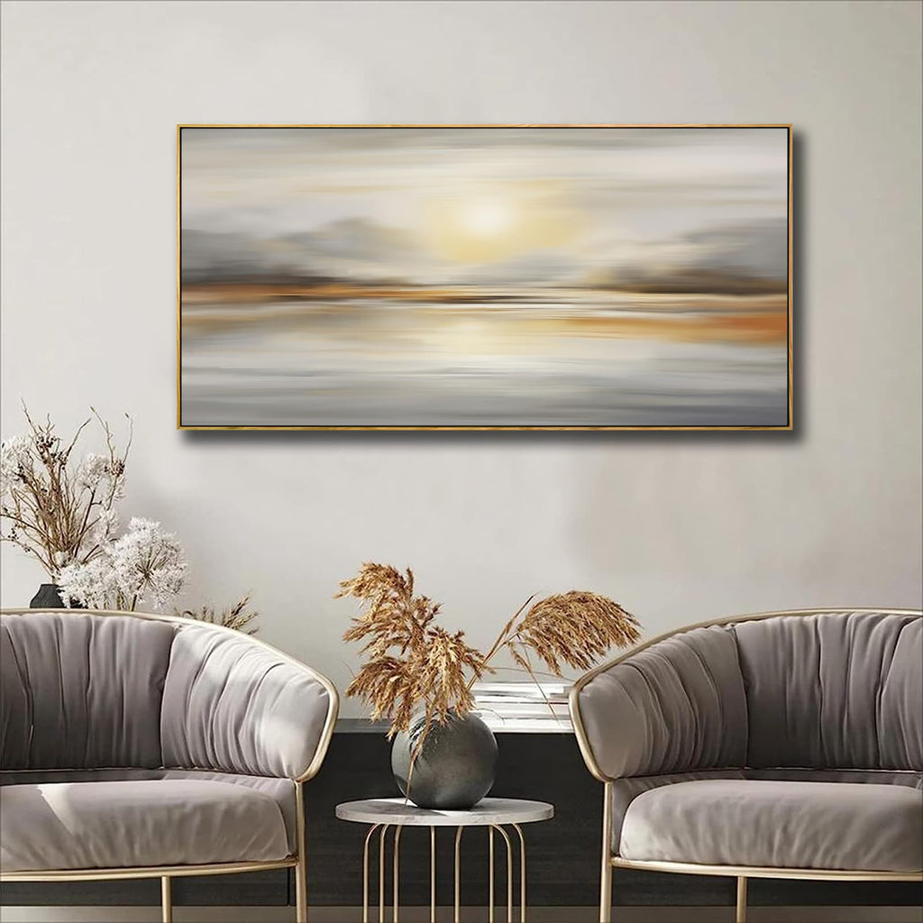 Framed Wall Art Abstract Seascape Canvas Printing Wall Decor Artwork Bedroom Dining Room Home Office Decor 24"x48"
