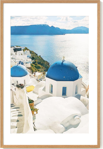 24x36 Picture Frame, Solid Oak Wood Poster Frame, Oak | Mat for 20x30, Tempered Glass, Wood 24''x36'' Minimalist