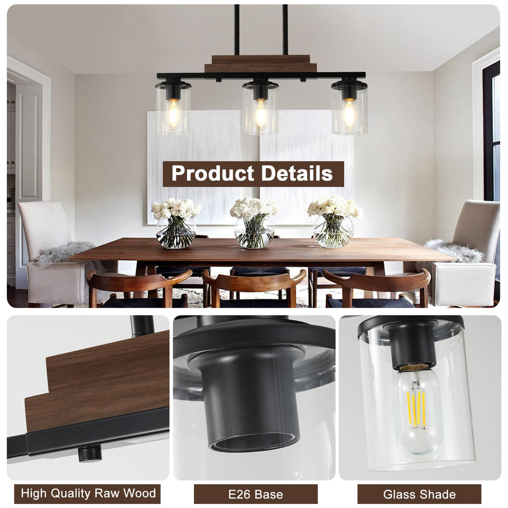 Dining Room Light Fixture,3-Light Farmhouse Kitchen Island Lighting