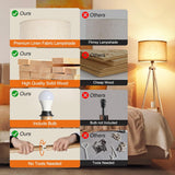 Wood Tripod Floor Lamp with Shelves, Mid Century Floor Lamp with Remote Control,4 Color Temperature
