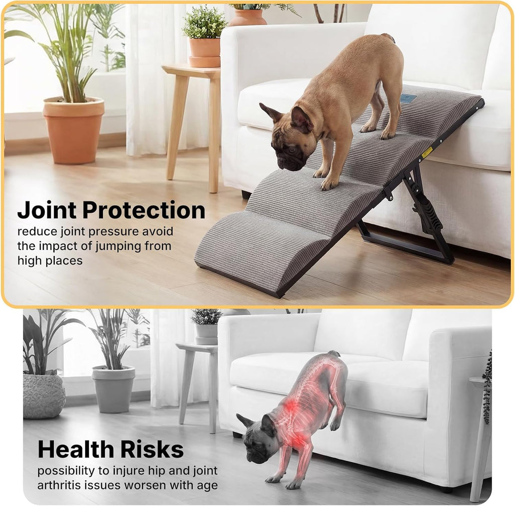Dog Ramp for Bed Couch Small Large Dogs, Foldable Pet Ramp 17"-23''H