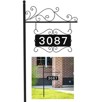 Metal Address Sign, Home Numbers Plaque, Address Post Sign Double-Sided
