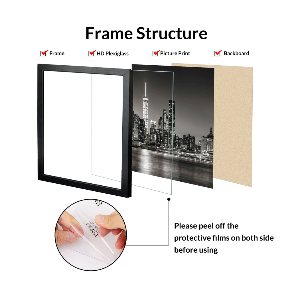 9x27 Picture Frame Black(1 Pack), Panoramic Picture Frame for Wall Decoration, Classic Black Minimalist Style