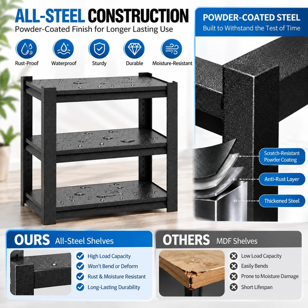 20-29 Gallon Aquarium Stand Metal Frame Fish Tank Stand with 2-Tier Storage Shelves, for 20 Gallon Long Aquarium, 34"
