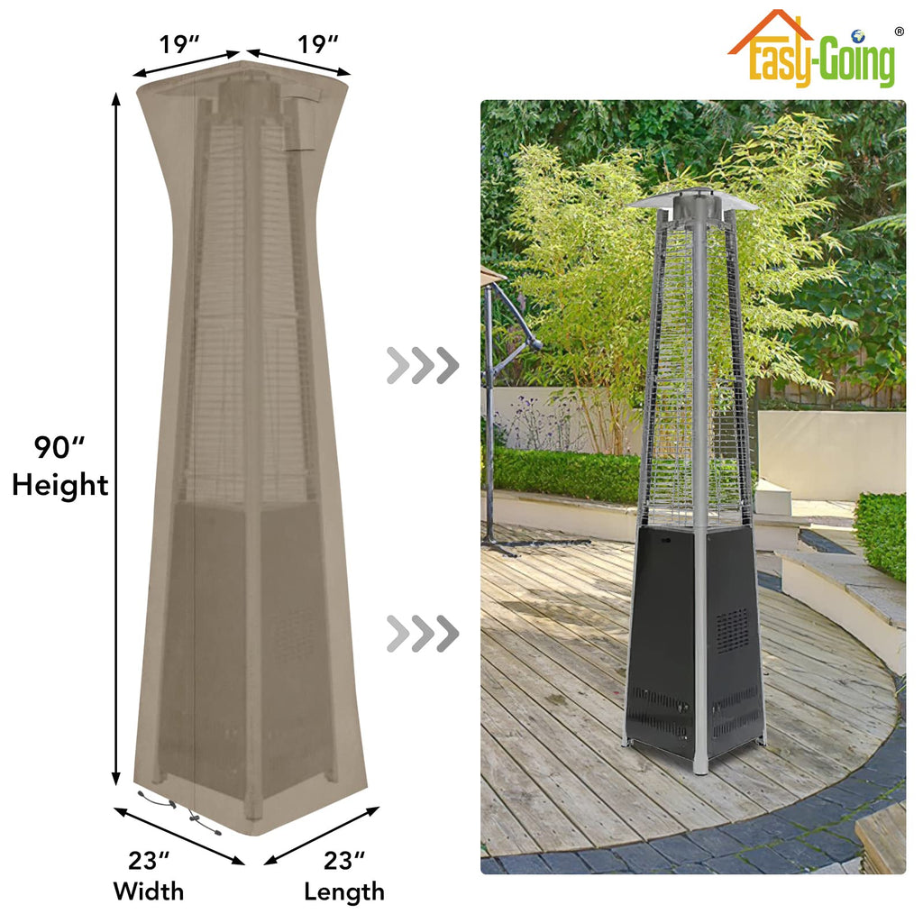 Pyramid Torch Patio Heater Cover, 90"H x 23"L x 23"W, Camel