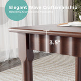 59 Inch Solid Wood Dining Table for 4-6, Farmhouse Kitchen Table with Large Tabletop, Mid Century Modern Table for