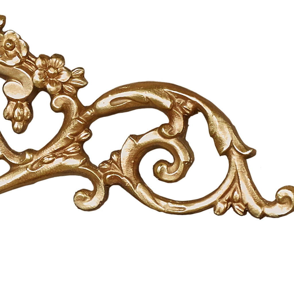 Giovana Aged Gold Acanthus Leaves and Roses Wall Topper - Picture Enhancements - Wall Decor Hanging