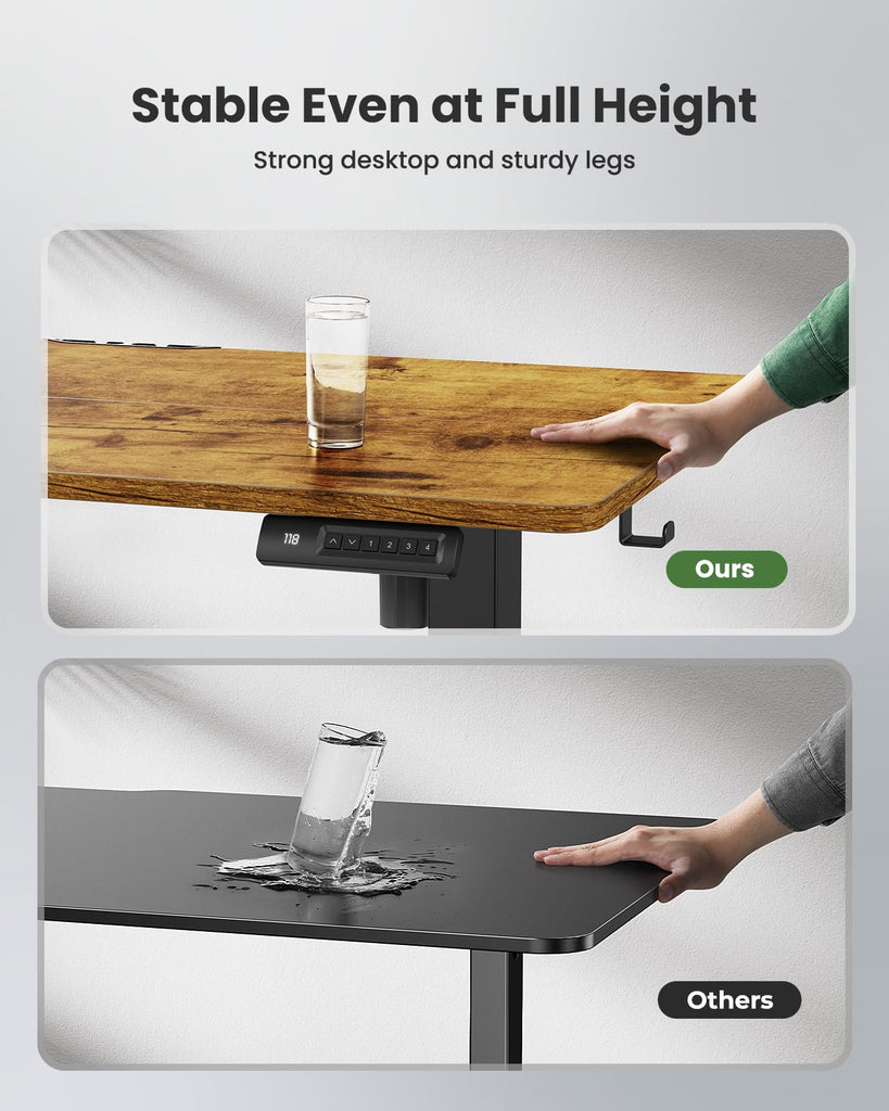 Electric Standing Desk with Sedentary Reminder, 48 * 24 Inch Standing Desk Adjustable Height, Stand up Desk Furniture