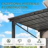 10' x 14' Lean to Gazebo, Upgraded Hardtop Outdoor Pergola w - Image 3