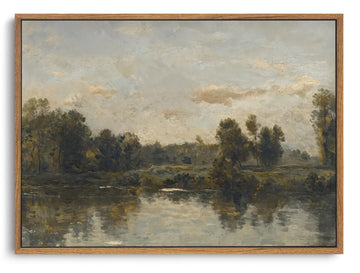 Vintage Wall Art Framed Landscape Wall Art Moody Canvas Print