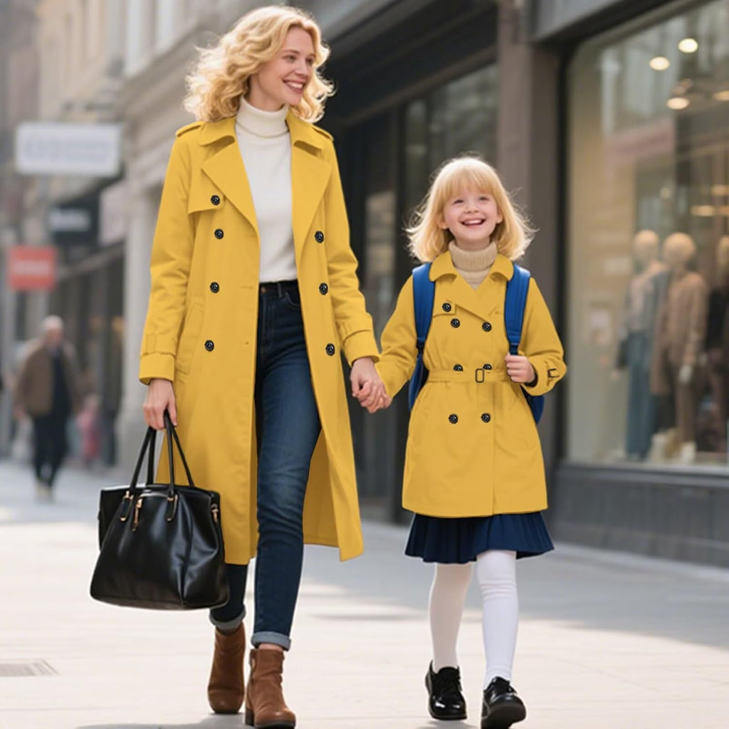 Girls Trench Coat Double Breasted Outerwear Raincoat
