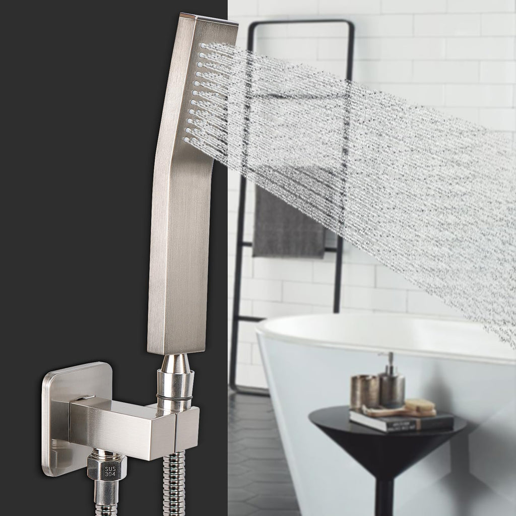 Hand Held Shower Head, Luxury High Pressure Shower Kit with Wall Connector and Hose Set, Showering System