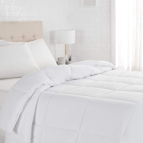 White Down Alternative Comforter and Duvet Insert with Corner Tabs, Machine Washable, Full/Queen, Light