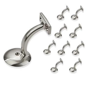 10 Pack 3 Inch Brushed Satin Nickel Handrail Stair Brackets Stair Heavy Duty Stair Brackets Support Handrail Brackets