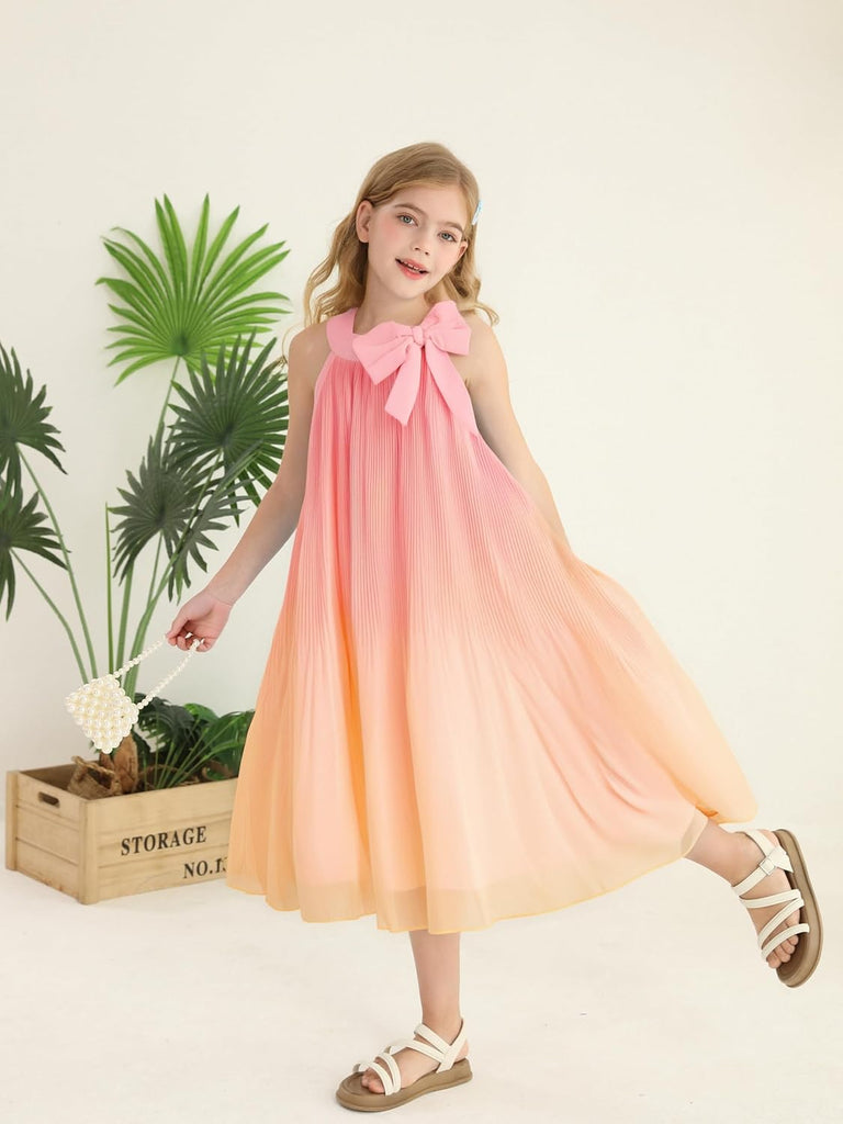 Girl Tulle Dress Summer Clothes Little Girl Ombre Halter Dress Kids Casual Sundress Toddler Princess Outfits