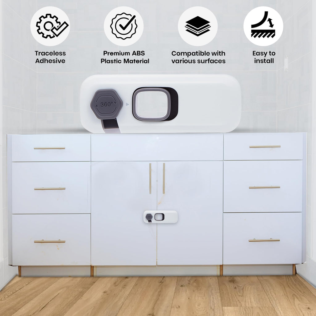 5 Pack Child Safety Refrigerator Lock with Adhesive Pads for Kids