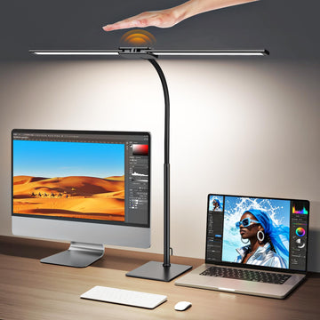 LED Desk Lamp, 18W 2000LM Dimmable Light, Black