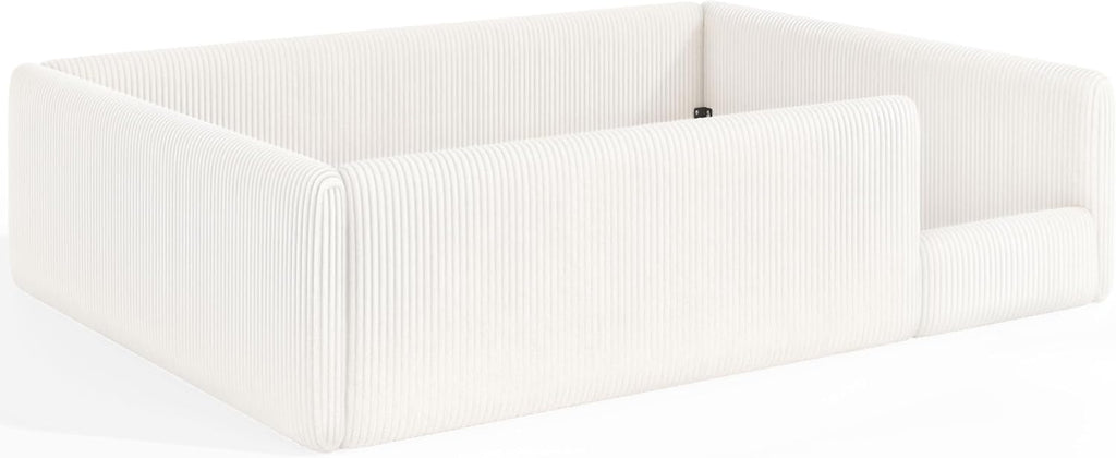 Corduroy Upholstered Montessori Floor Bed Frame, Beige