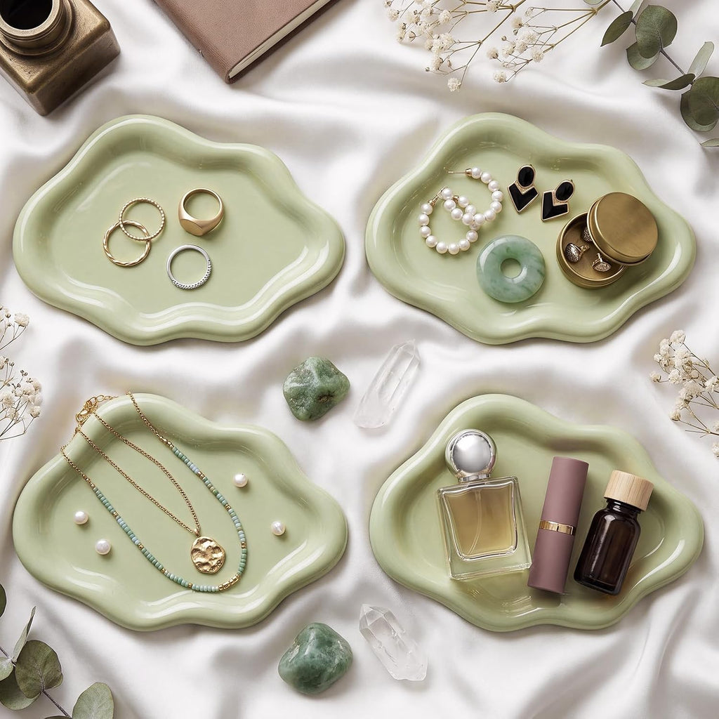 Ceramic Jewelry Tray, Trinket Dish, Small Jewelry Dish - Set of 4