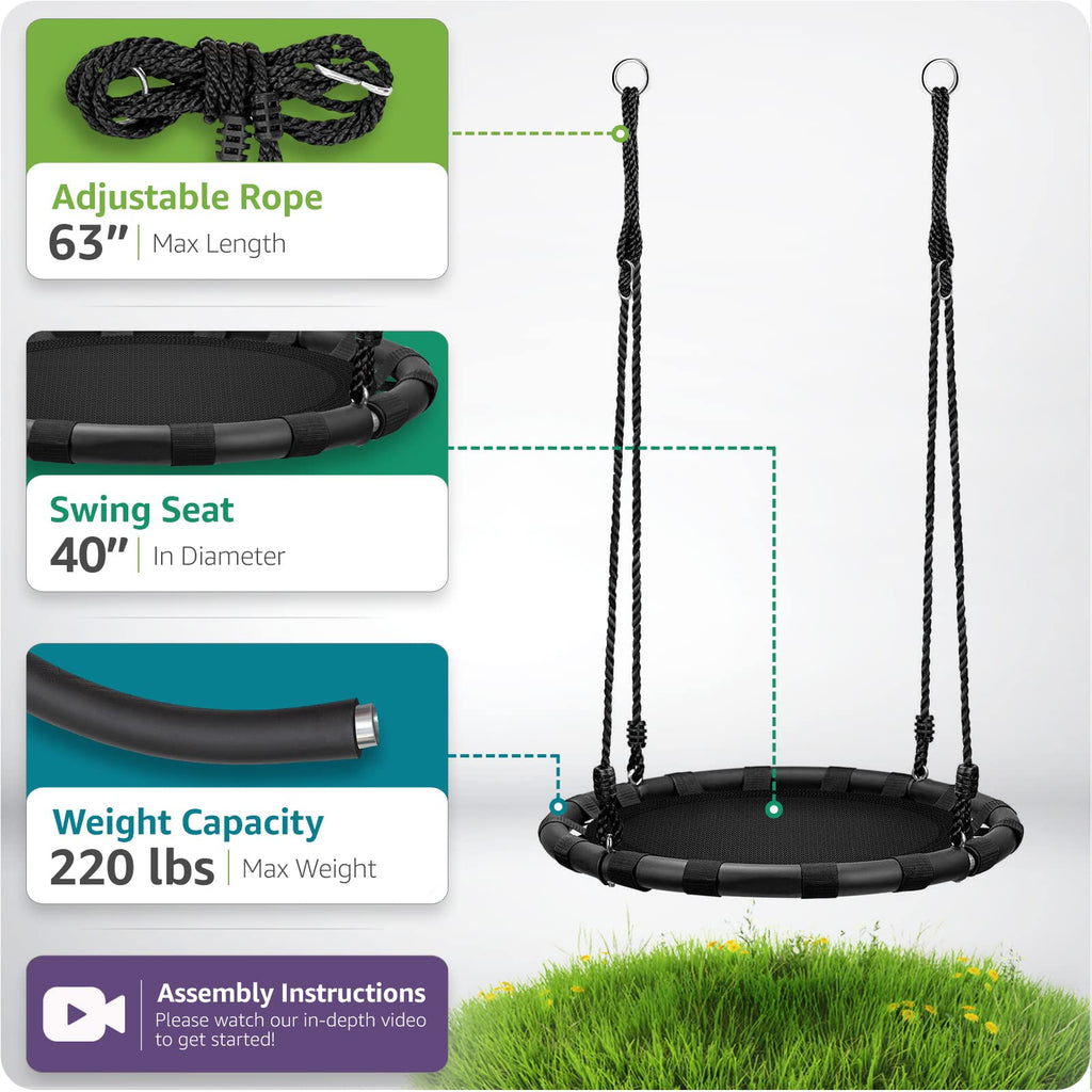 Saucer Swing, Heavy-Duty Outdoor Design (40 Inch)