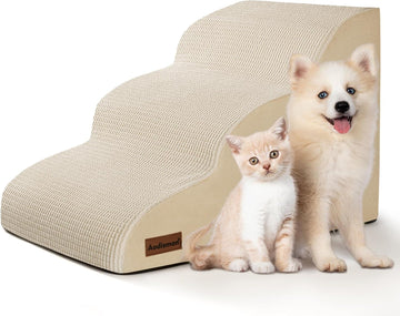 Dog Stairs for Small Dogs and Cats, 3-Step Pet Ramp for Couch, Chair