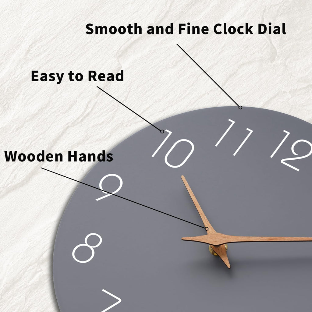 Wall Clock 14" Battery Operated Silent Non-Ticking Simple Modern