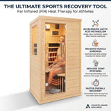 Far Infrared Sauna Room for Home Use - 1350W Natural Hemlock Indoor Personal Wooden Personal Dry Sauna with Rapid