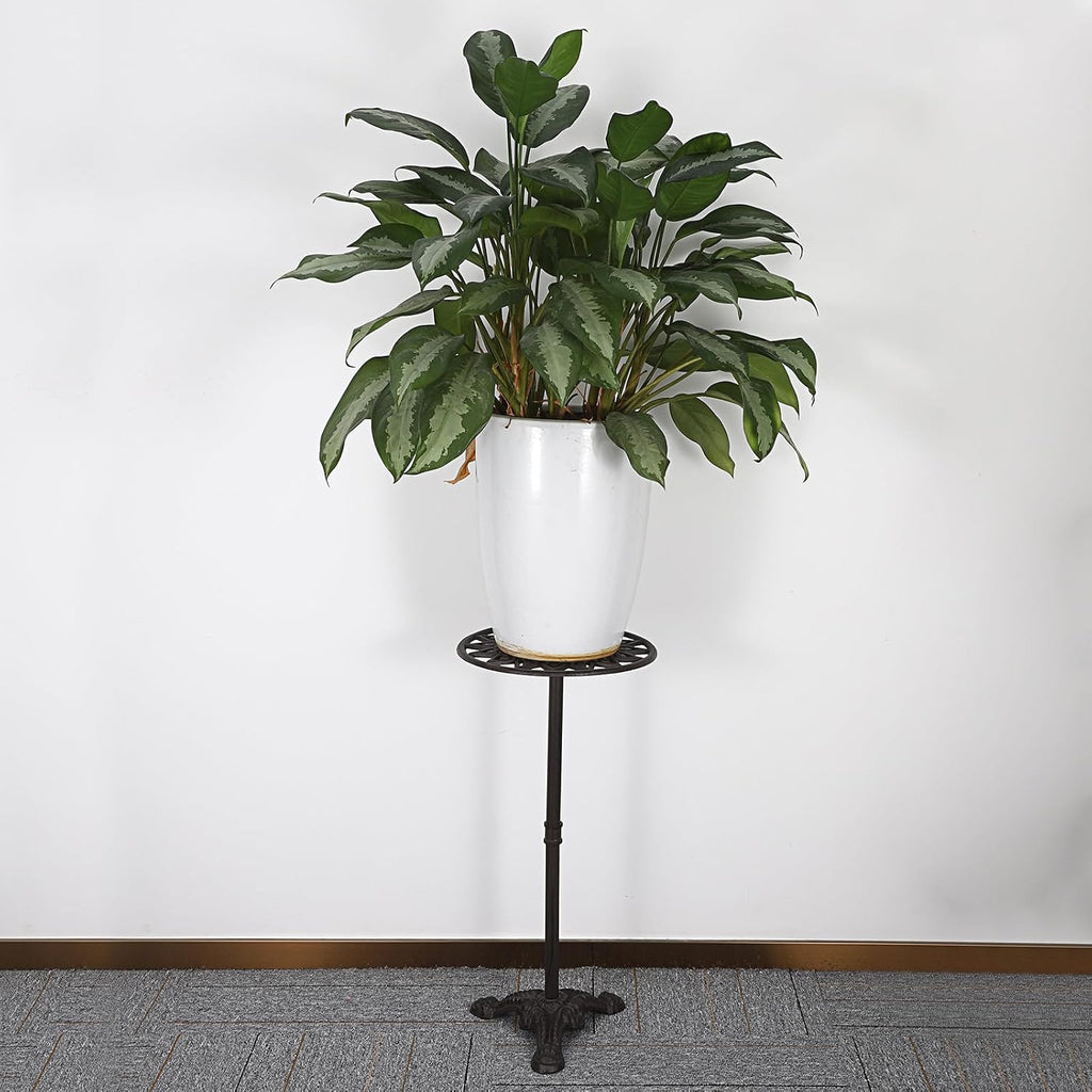 Cast Iron Tall Plant Stand Indoor Single Metal Plant Stand Heavy Duty | Outdoor Wrought Iron Plant Stand, Vintage