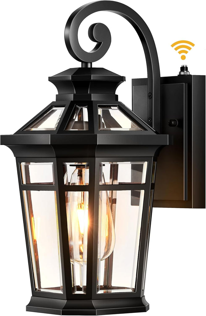 Outdoor Light Fixtures Wall Mount, Black Exterior Sconce Lights Waterproof