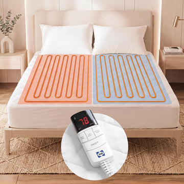 Heated Mattress Pad King 78×80 Single Control for 2 Zones
