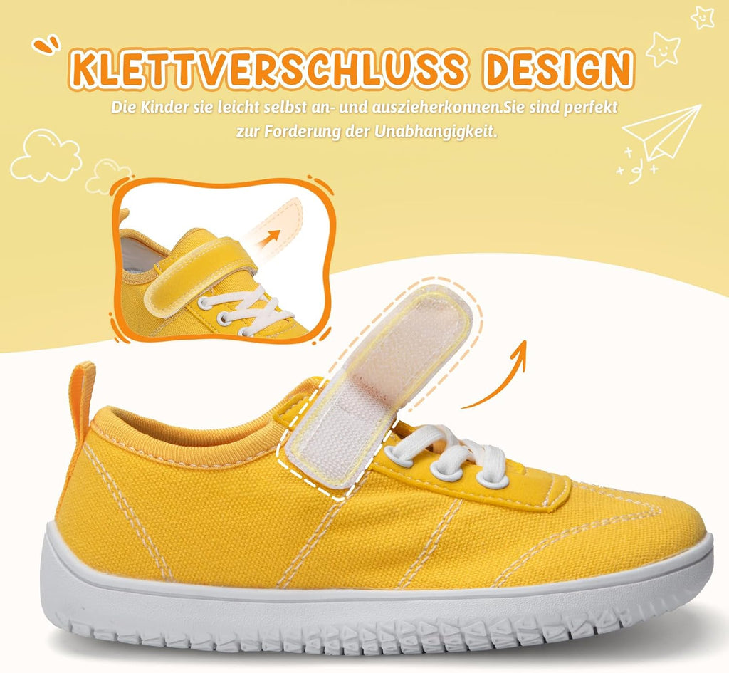 Kids Wide Toe Box Barefoot Shoes Breathable Comfy Summer Canvas Sneakers | Toddler Boys/Girls Zero Drop Minimalist