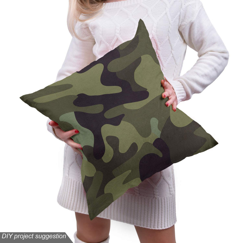 Khaki Fabric by The Yard, Repeating Pattern with Stain Look Camouflage Motif, Decorative Fabric for Upholstery and